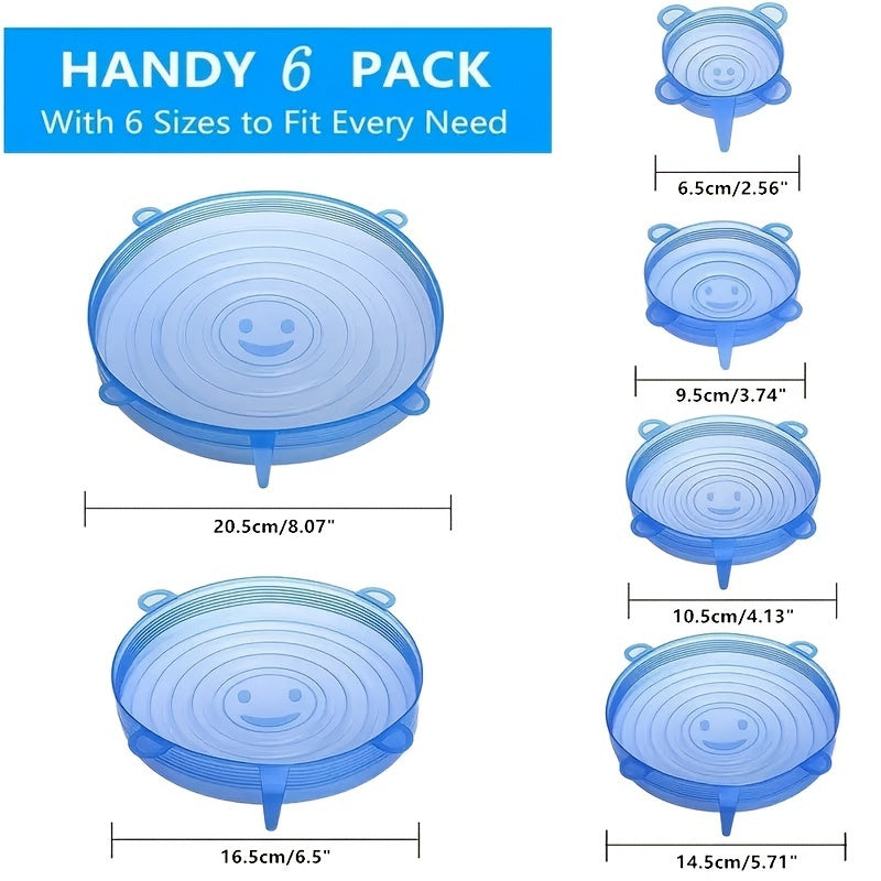 6/12/24PCS BPA-free Silicone Stretch Lids; Food Bowl Covers; Reusable Food Saving Cover; Stretchable Multifunctional Fruit And Vegetable Fresh-keeping Cover