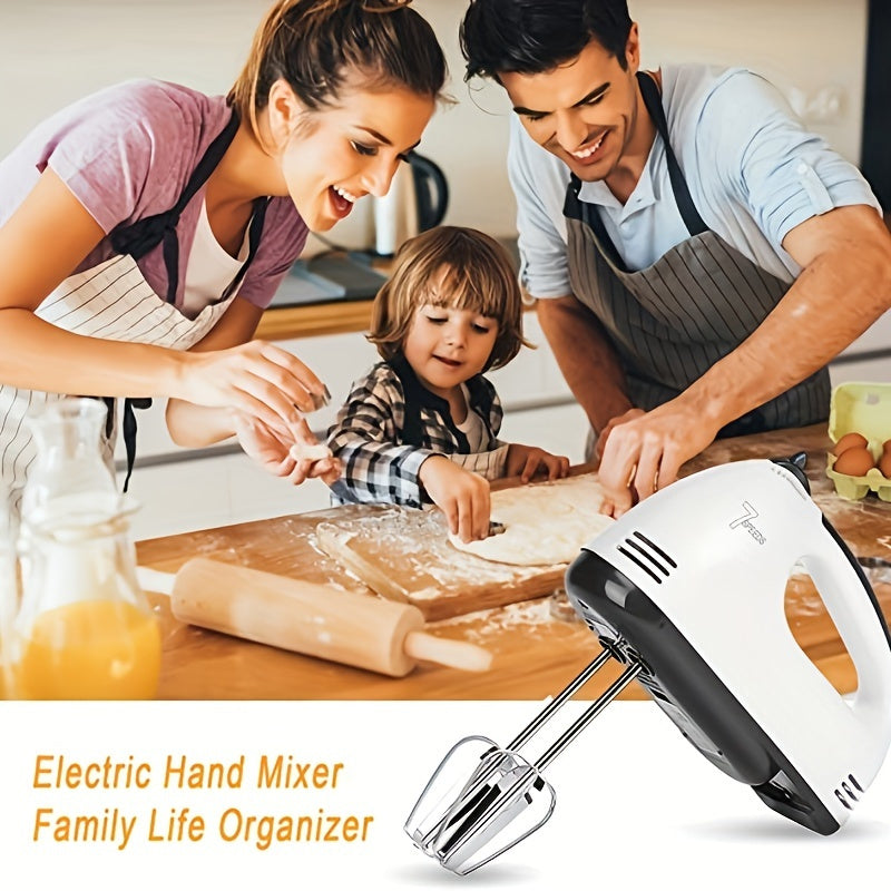 1pc 7 Speeds Electric Hand Mixer; Household Portable Powerful Handheld Electric Mixer; Hand-held Egg Beater; Small Whipping Cream Mixer For Cake; Baking; Cooking; Dessert