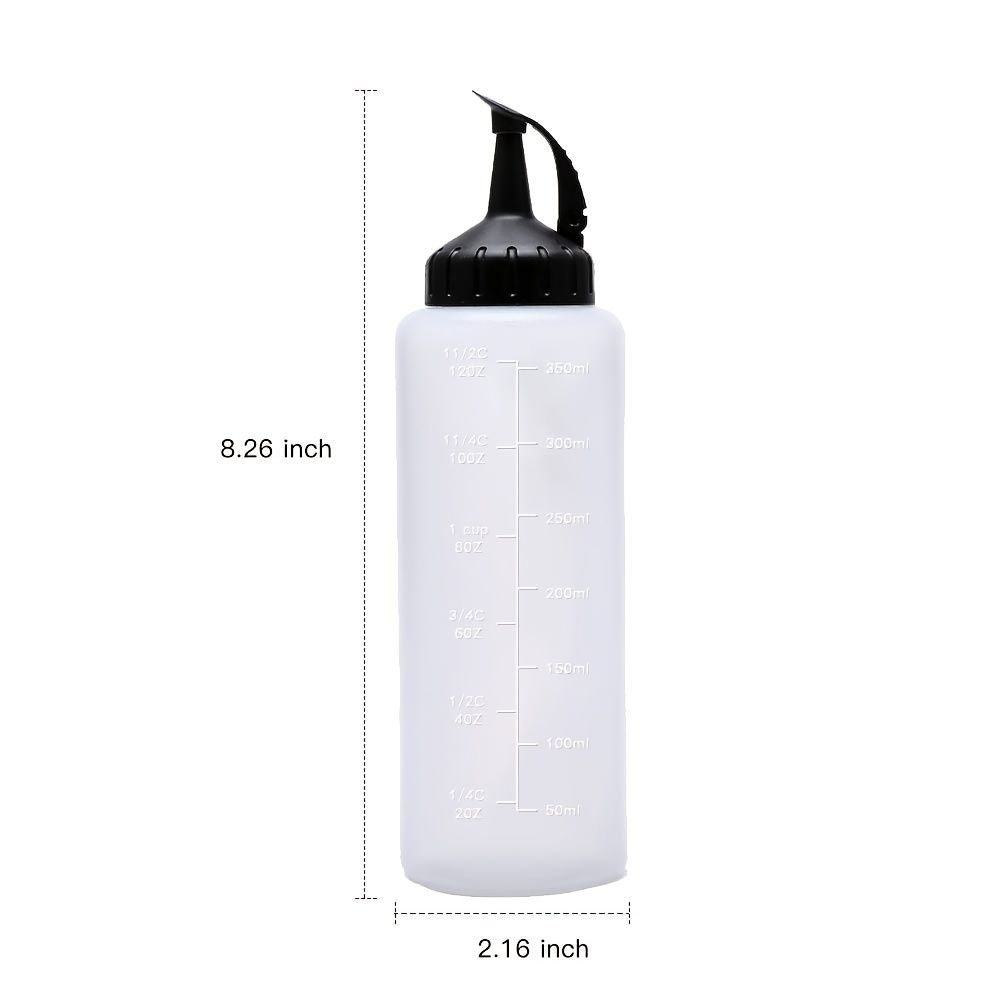 3Pcs Plastic Squeeze Condiment Bottles 12oz; Oil Dispenser Bottle; Refillable With Twist On Cap Lids; For Barbecue Sauce; Oil; Condiments; Kitchen Supplies