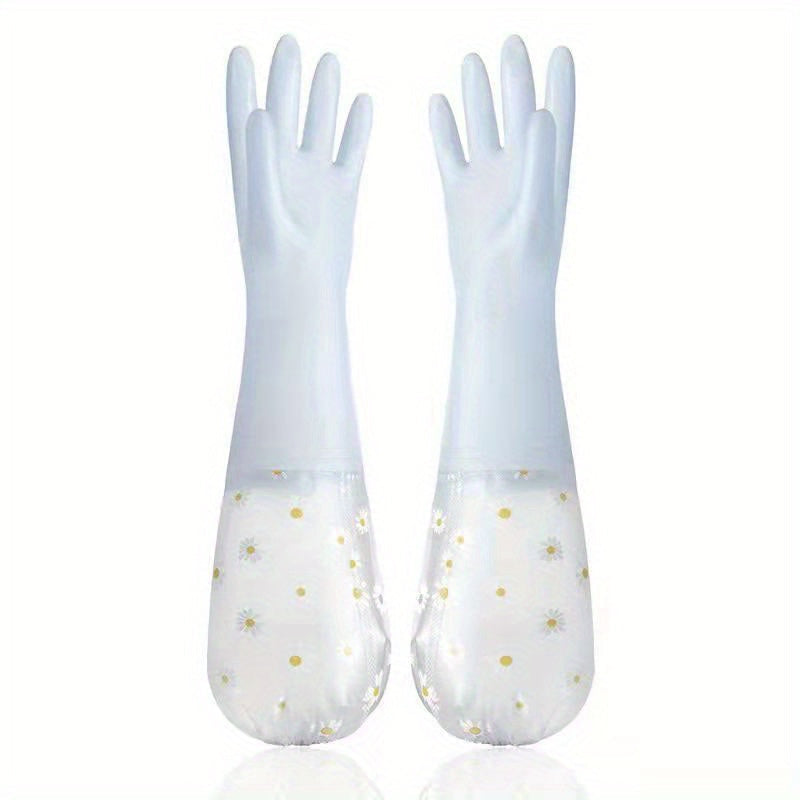 1 Pair Of Thermal Dishwashing Gloves; Thick And Durable; Waterproof Non-slip; Protective; Random Color