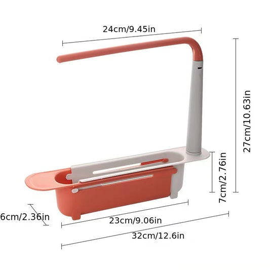 Sink Rack; Telescopic Drain Rack; Kitchen Supplies; Multi-functional Pull-out Storage Rack; Can Be Hung Dishwashing Rag Rack