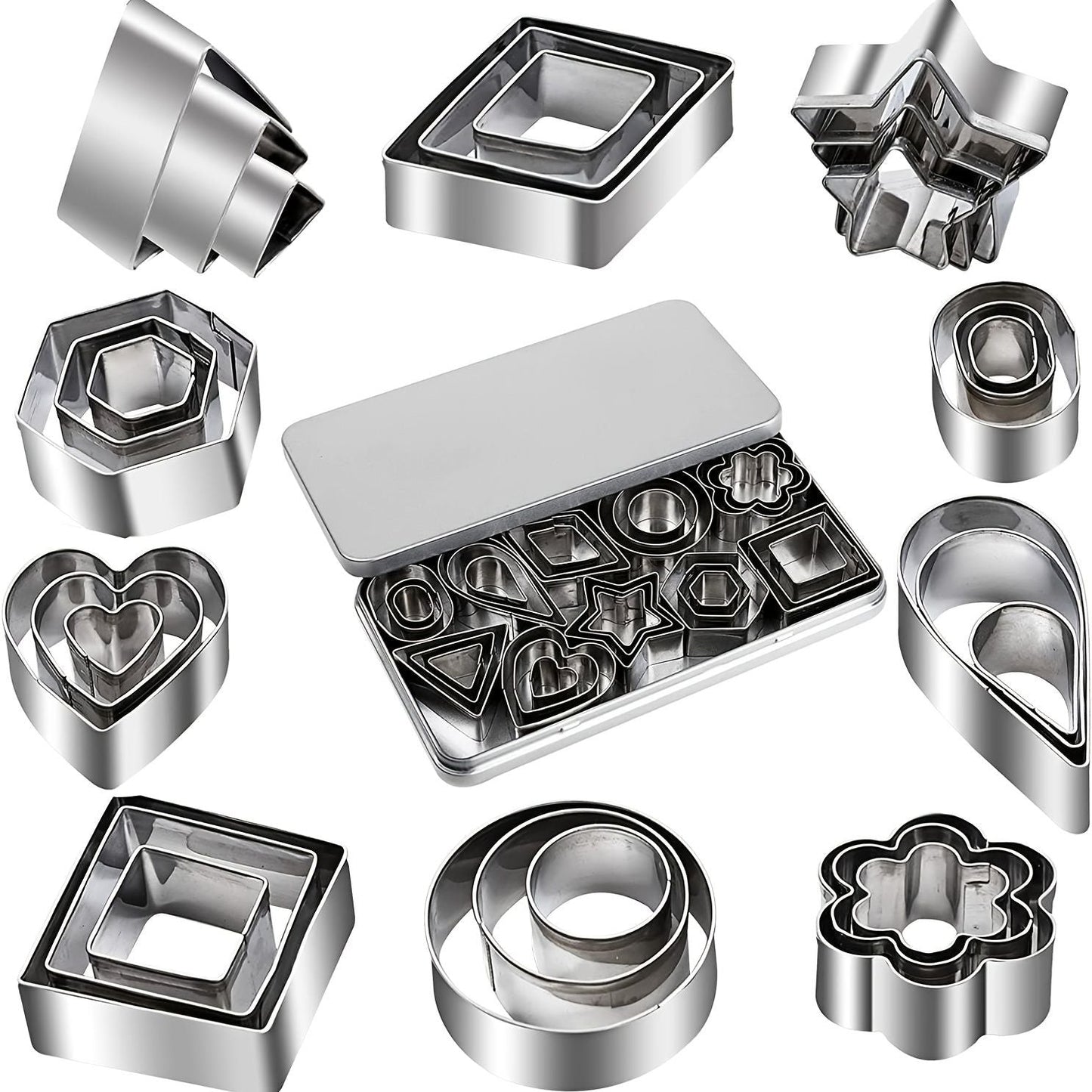 30pcs Mini Cookie Cutter Mold; Biscuit Mold; Fruit Cutting Mold; DIY Kitchen Tools